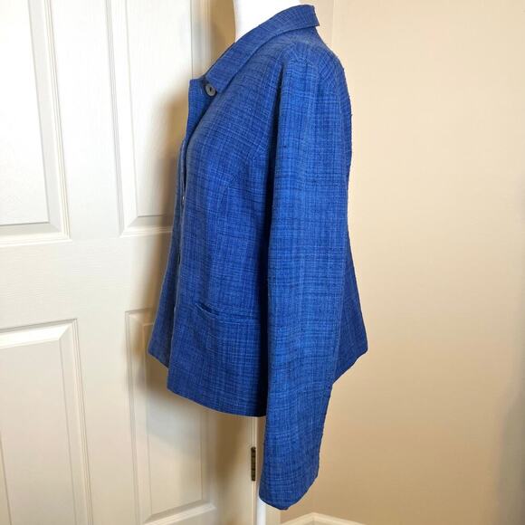 Orvis Blue Silk Blend Button Up Jacket Cardigan Blazer Size 16 Career Dress GUC - Picture 6 of 6